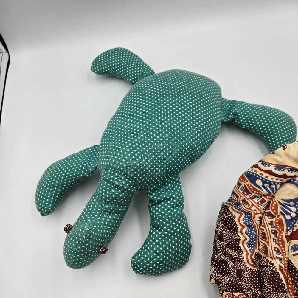 Vtg Handmade Sea Turtle Plush Toy Quilted Removable Shell‎ Cottagecore Country